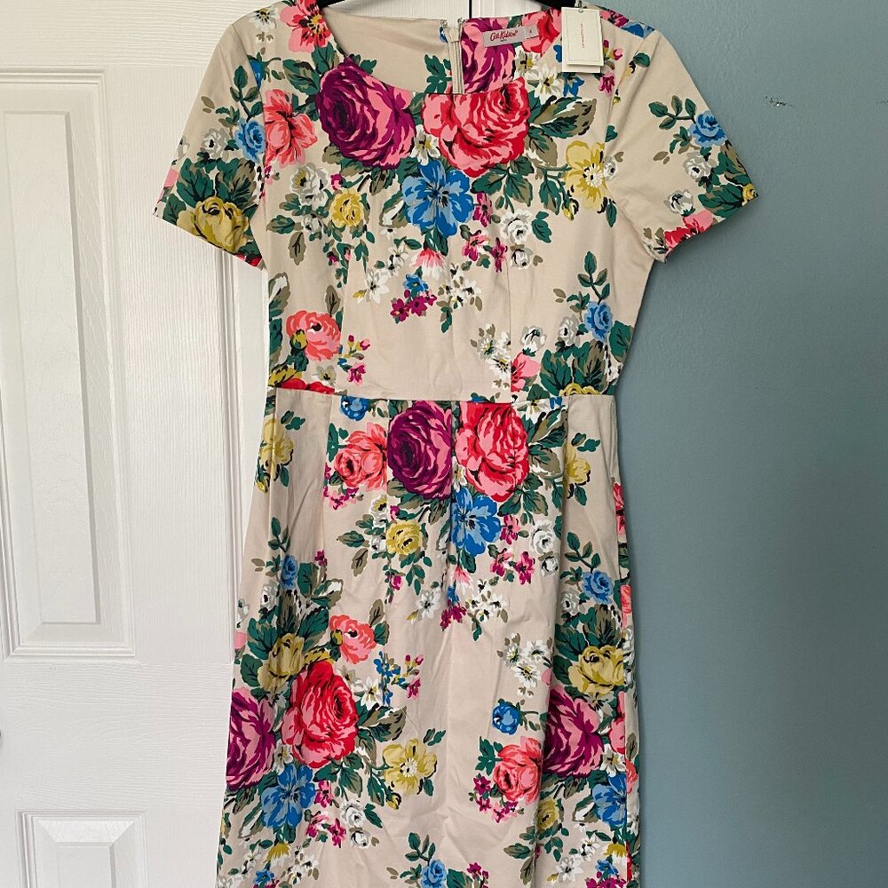 Cath Kidston sateen short slv dress( Size 8  NWT)